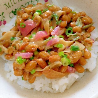 納豆の食べ方-ザーサイ＆赤かぶ♪